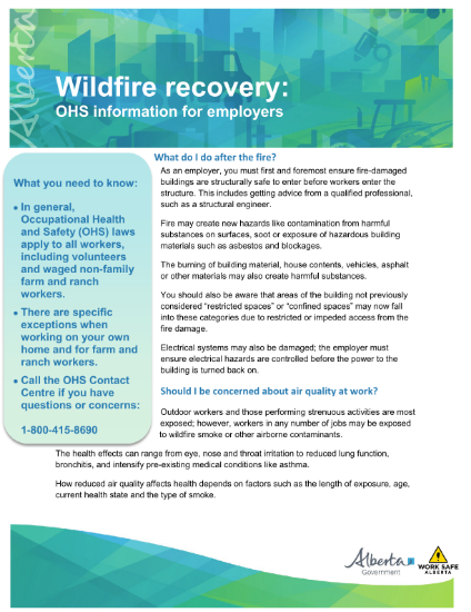 Picture of Wildfire Recovery: OHS information for employers