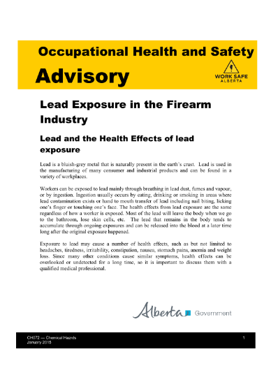 Picture of Lead Exposure in the Firearm Industry