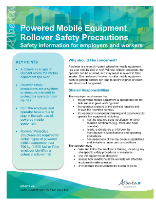 Picture of Powered Mobile Equipment Rollover Safety Precautions