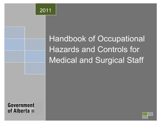 Picture of Handbook of Occupational Hazards and Controls for Medical and Surgical Staff