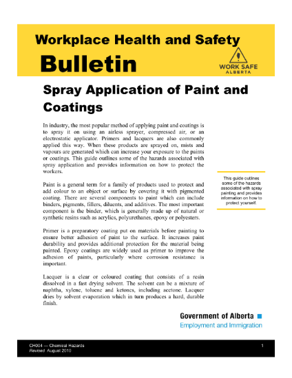 Picture of Spray Application of Paint and Coatings