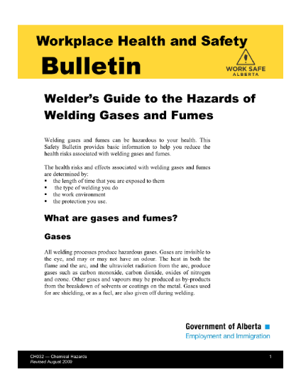 Picture of Welder’s Guide to the Hazards of Welding Gases and Fumes