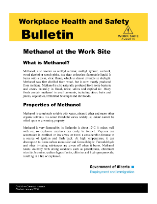 Picture of Methanol at the Work Site
