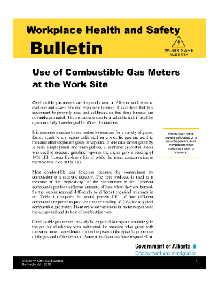 Picture of Use of Combustible Gas Meters at the Work Site