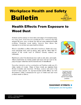 Picture of Health Effects from Exposure to Wood Dust