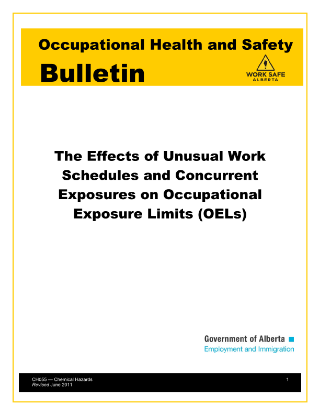Picture of The Effect of Unusual Work Schedules and Concurrent Exposures on Occupational Exposure Limits
