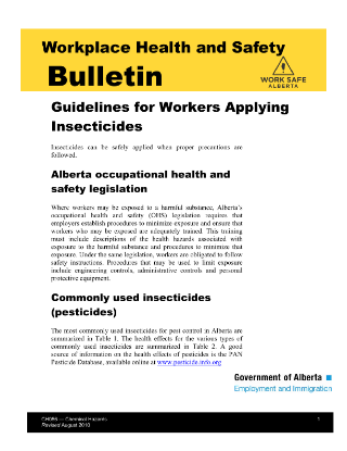 Picture of Guidelines for Workers Applying Insecticides
