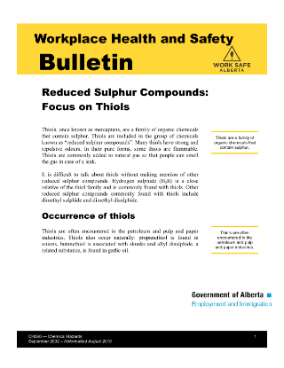 Picture of Reduced Sulphur Compounds: Focus on Thiols