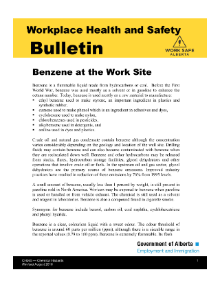 Picture of Benzene at the Work Site