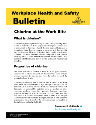 Picture of Chlorine at the Work Site
