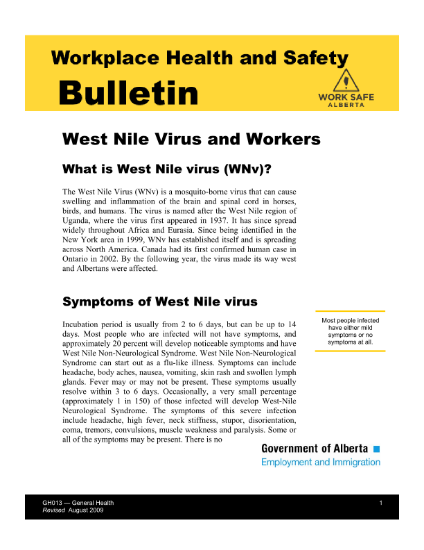 Picture of West Nile Virus and Workers
