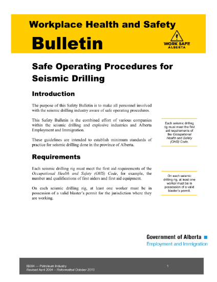 Picture of Safe Operating Procedures for Seismic Drilling
