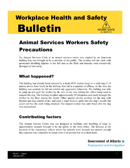 Picture of Animal Services Workers Safety Precautions