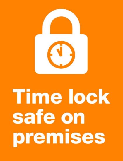 Picture of Time lock safe on premises