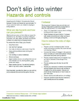 Picture of Don't slip into winter 1: Hazards and controls