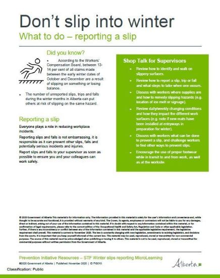 Picture of Don't slip into winter 3: Reporting a slip