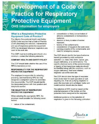 Picture of Respiratory protective equipment:  Code of practice development
