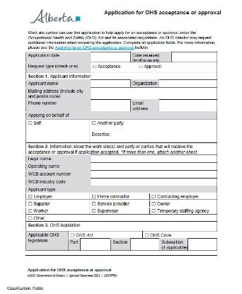 Picture of Applying for an OHS acceptance or approval - application form