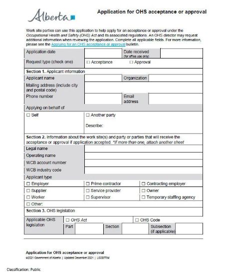 Picture of Applying for an OHS acceptance or approval - application form