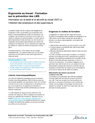 Picture of Ergonomie au travail : Formation sur la prévention des LMS