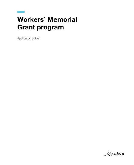 Picture of Workers' Memorial Grant Program – Grant information
