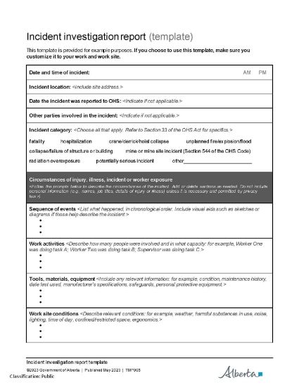 Picture of Incident investigation report (template)