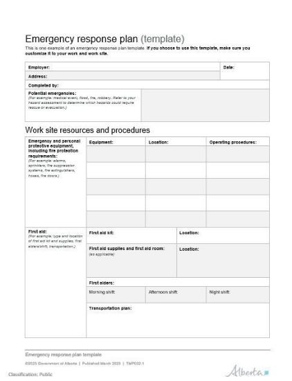 Picture of Emergency response plan template