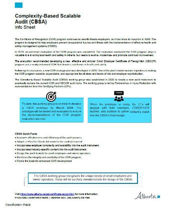 Picture of Complexity-Based Scalable Audit (CBSA) Info Sheet