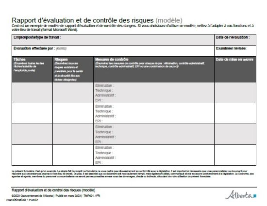 Picture of Rapport d’évaluation et de contrôle des risques (modèle)