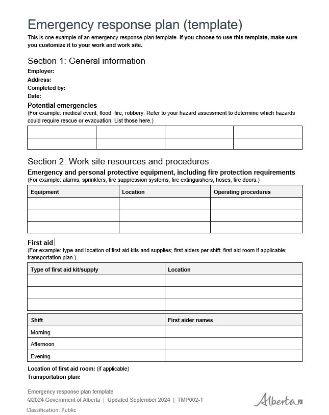 Picture of Emergency response plan template