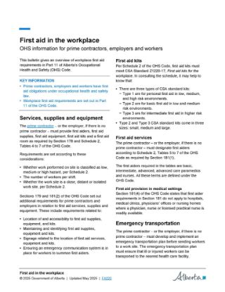 Picture of First aid in the workplace